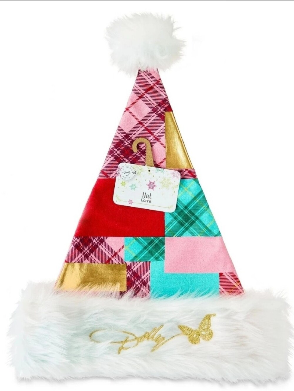 Dolly Parton Patchwork Coat of Many Colors Santa Hat Embroidery by Ruz Christmas